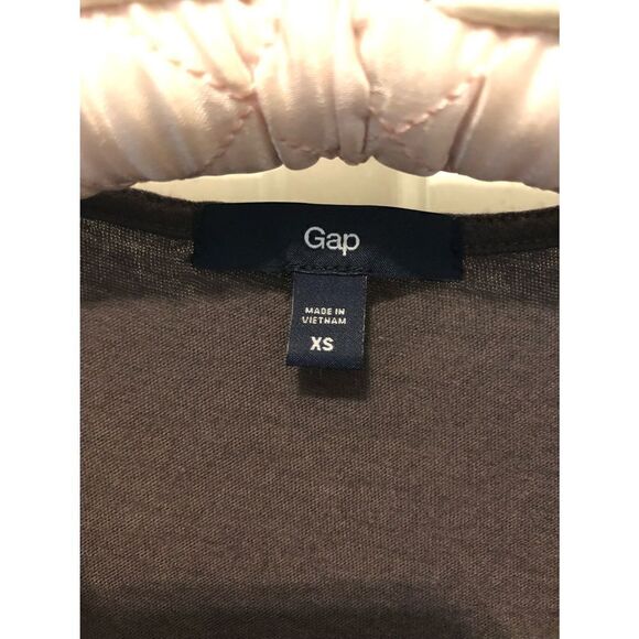 Gap Gray Thin Cotton Cowl Neck 3/4 Sleeve Top - Picture 3 of 4